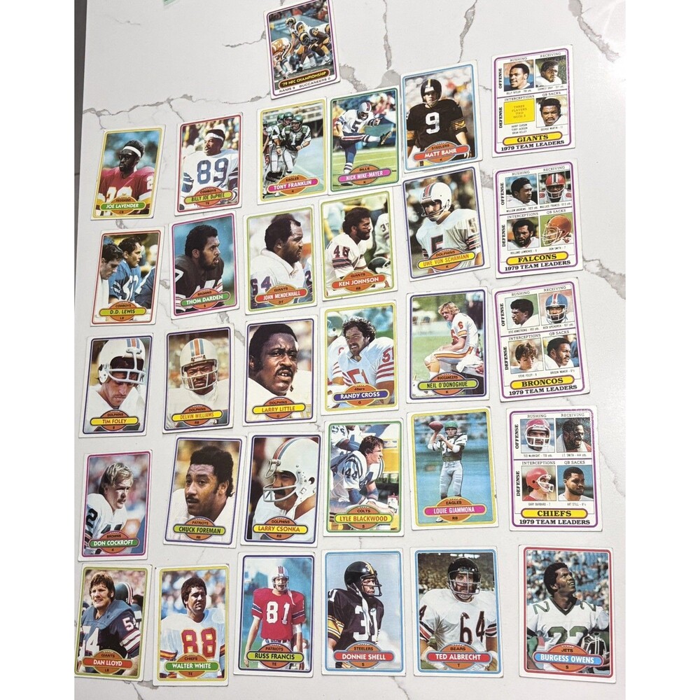 LOT 31 1980 Topps Football Cards 1979 Team Leaders / NFC Championship, GOOD-VG